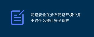 网络安全在分布网络环境中并不对什么提供安全保护