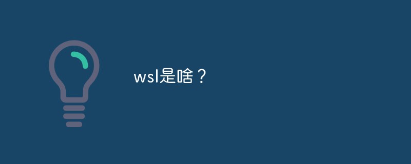 wsl是啥？