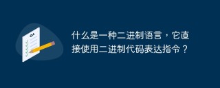 什么是一种二进制语言，它直接使用二进制代码表达指令？