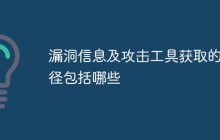 漏洞信息及攻击工具获取的途径包括哪些