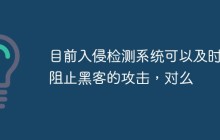 目前入侵检测系统可以及时地阻止黑客的攻击，对么