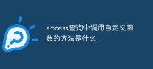Quelle est la méthode d'appel d'une fonction personnalisée dans une requête d'accès ?
