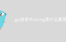 go语言中string是什么意思