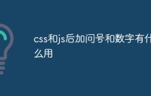 css和js后加问号和数字有什么用