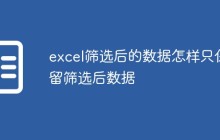 excel筛选后的数据怎样只保留筛选后数据