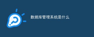 数据库管理系统是什么