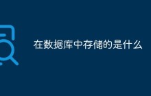 在数据库中存储的是什么