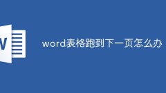 word表格跑到下一页怎么办