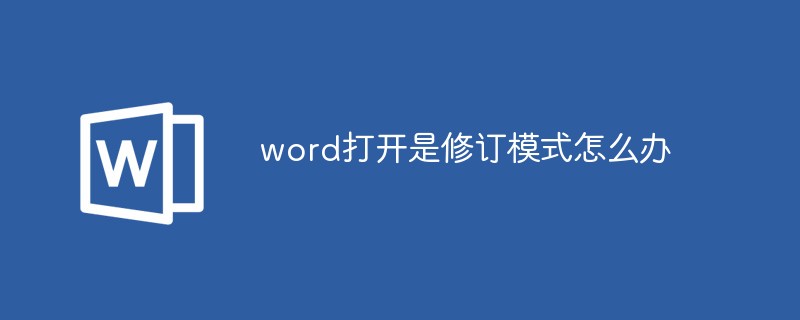 word打开是修订模式怎么办