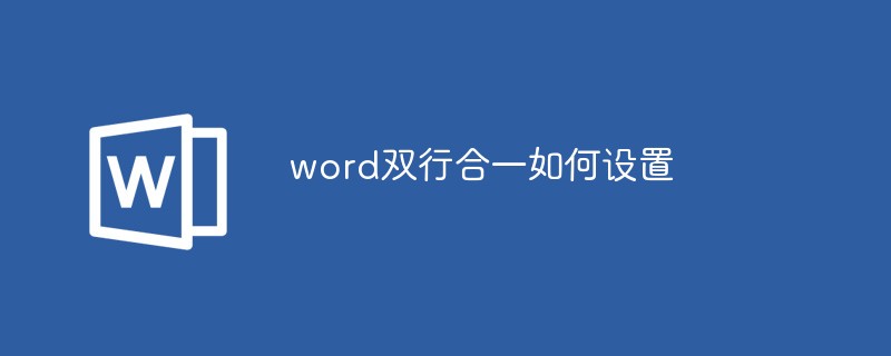 word双行合一如何设置