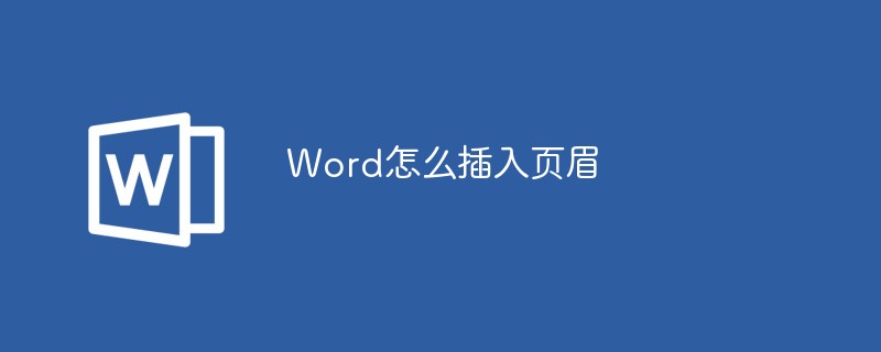 Word怎么插入页眉