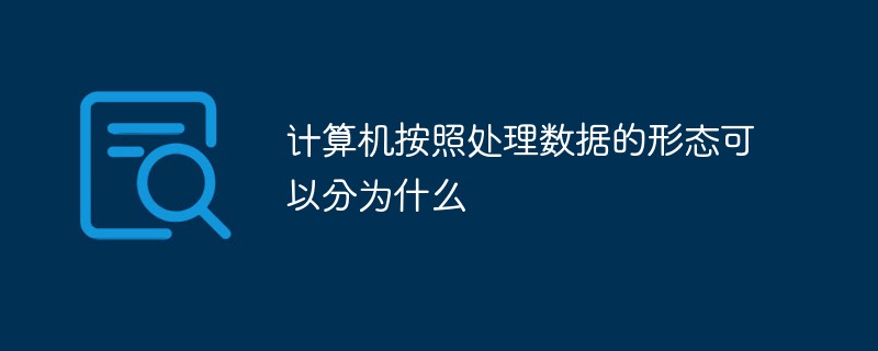 计算机按照处理数据的形态可以分为什么