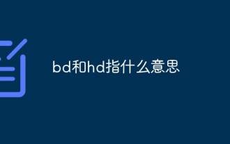 bd和hd指什么意思