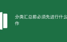 分类汇总前必须先进行什么操作