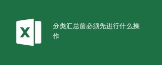 分类汇总前必须先进行什么操作