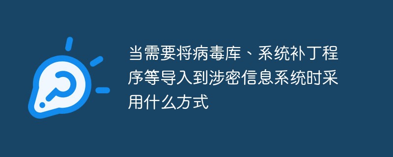 当需要将病毒库、系统补丁程序等导入到涉密信息系统时采用什么方式