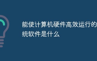 能使计算机硬件高效运行的系统软件是什么