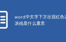 word中文字下方出现红色波浪线是什么意思