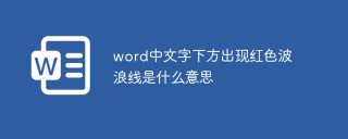 word中文字下方出现红色波浪线是什么意思