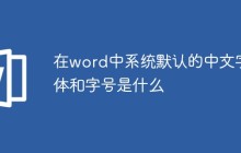 在word中系统默认的中文字体和字号是什么