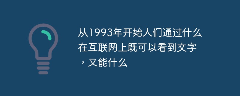 1993년부터 사람들은 인터넷에서 텍스트와 내용을 볼 수 있게 되었습니다.