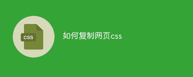 How to copy web page css