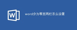 word分为等宽两栏怎么设置