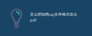 怎么把知网caj文件格式改为pdf