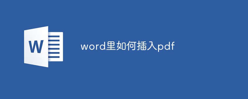 Comment insérer un pdf dans word