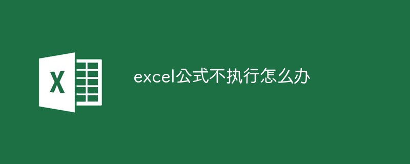 What to do if the excel formula does not execute