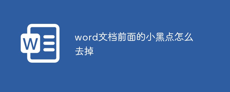 word文檔前面的小黑點怎麼去掉