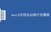 word文档自动换行在哪里