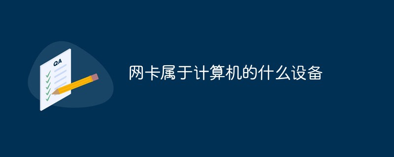 ネットワーク カードはどのような種類のコンピュータ デバイスに属しますか?