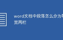 word文档中段落怎么分为等宽两栏
