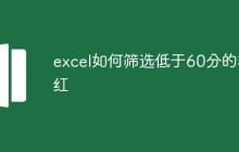 excel如何筛选低于60分的标红