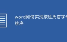 word如何实现按姓氏首字母排序