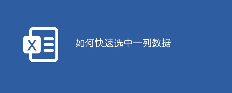 데이터 열을 빠르게 선택하는 방법