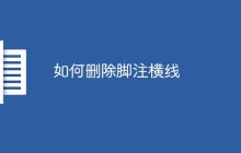 如何删除脚注横线