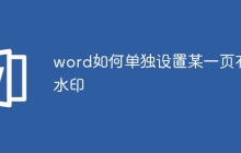 word如何单独设置某一页有水印