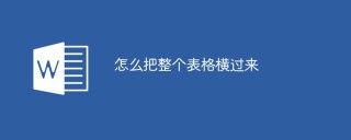 怎么把整个表格横过来