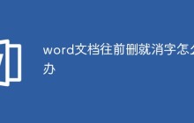 word文档往前删就消字怎么办