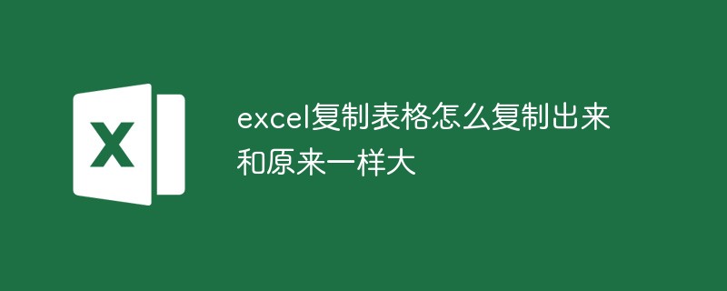 Comment copier un tableau dans Excel pour lui donner la même taille que l'original