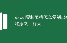 excel复制表格怎么复制出来和原来一样大