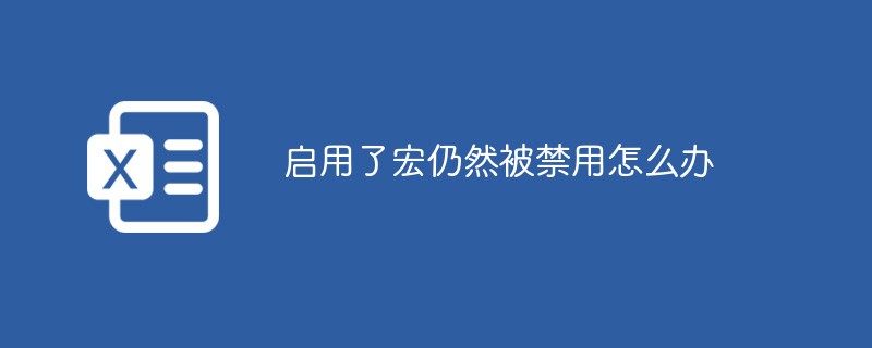 매크로가 활성화되어 있지만 여전히 비활성화된 경우 수행할 작업