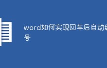 word如何实现回车后自动编号