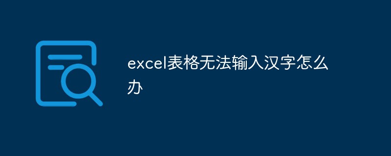 Excel 스프레드시트에 한자를 입력할 수 없으면 어떻게 해야 합니까?