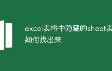excel表格中隐藏的sheet表如何找出来