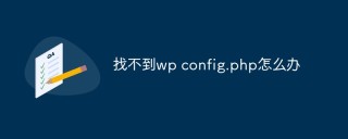 找不到wp config.php怎么办