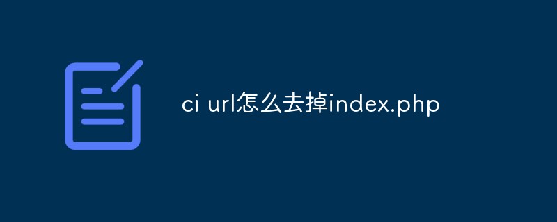 Comment supprimer index.php de l'URL ci