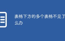表格下方的多个表格不见了怎么办